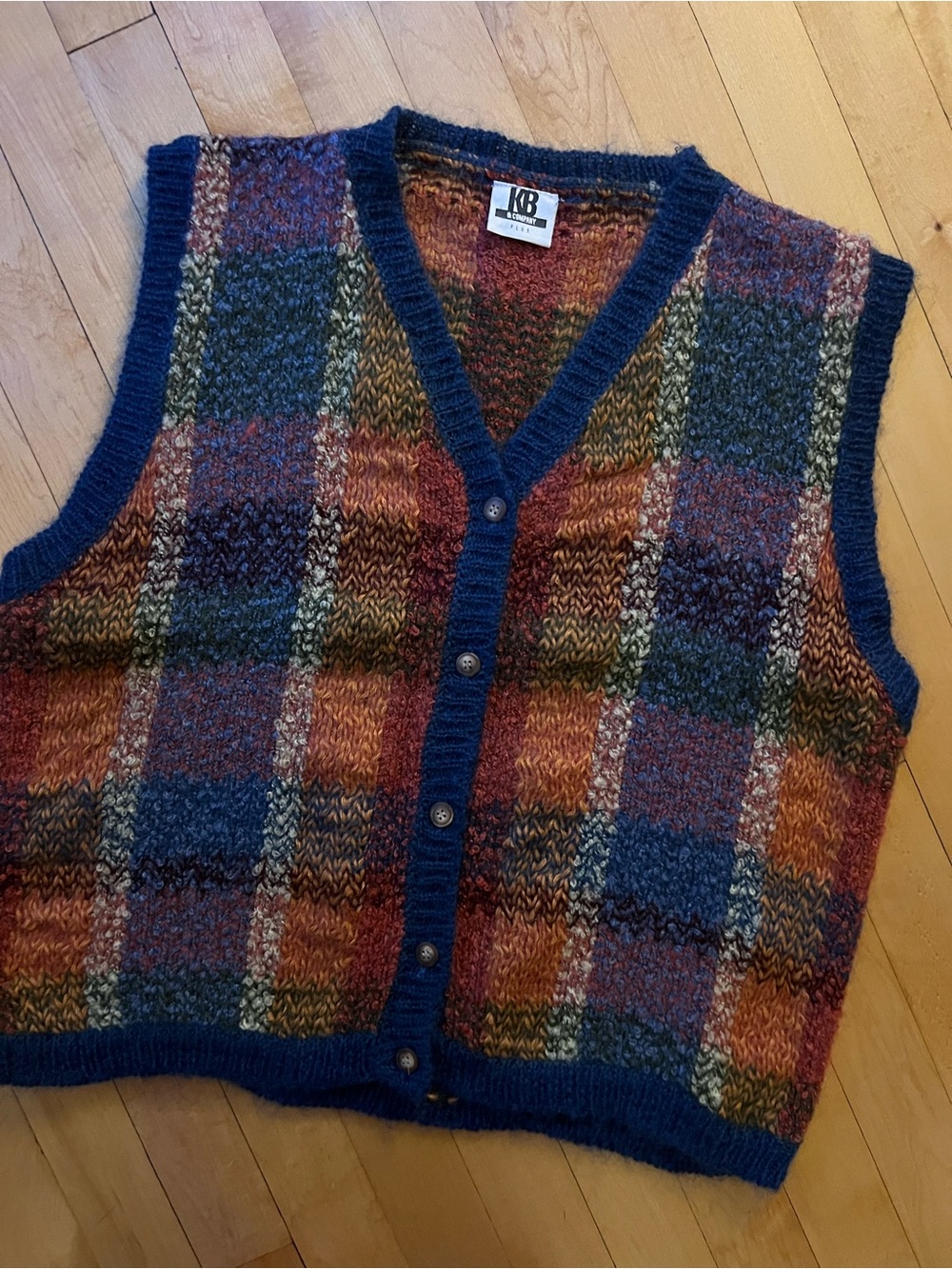 Multicolor Wool Blend Plaid Vest
